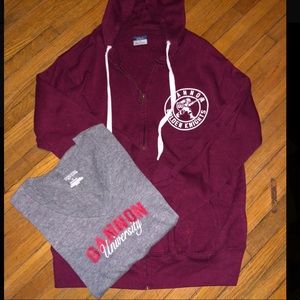 Gannon University zip up hoodie and v-neck T-shirt